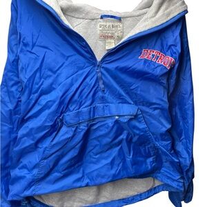Steve & Barry’s Blue Detroit Windbreaker with Hood and Lightweight Design